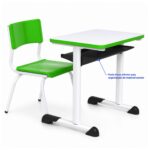 Conjunto Escolar Verde com Mesa e Cadeira 03 a 06 Anos