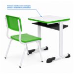 Conjunto Escolar Verde com Mesa e Cadeira 03 a 06 Anos