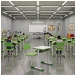 Conjunto Escolar Verde com Mesa e Cadeira 03 a 06 Anos