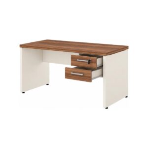 Mesa Executiva Compacta com 2 Gavetas 1,20 x 0,60 m Tampo 40 mm Sevilha e Champanhe