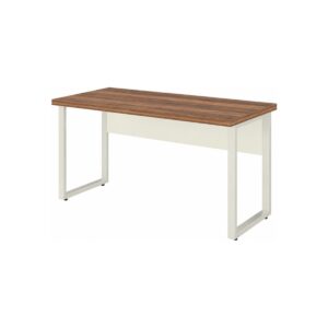 Mesa de Escritório Pé Quadro 1,20 x 0,60 m sem Gavetas Sevilha e Champanhe