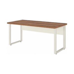 Mesa de Escritório Pé Quadro 1,50 x 0,60 m sem Gavetas Sevilha e Champanhe