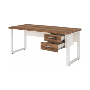 Mesa de Escritório Pé Quadro 1,50 x 0,60 m com Gavetas Sevilha e Champanhe