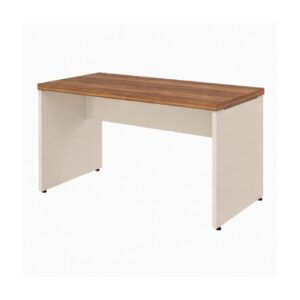 Mesa de Escritório Executiva Reta - 1,20m x 0,60m (Tampo 40mm) - Nogal Sevilha / Champanhe