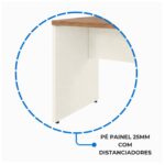 Móveis para Escritório Mesa de Escritório Executiva Reta - 1,20m x 0,60m (Tampo 40mm) - Nogal Sevilha / Champanhe
