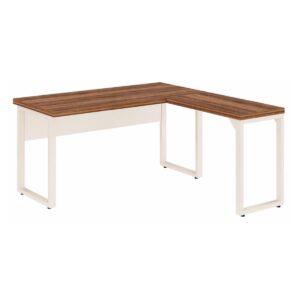 Escrivaninha para Escritório e Home Office Amadeirada - 1,70x1,60m - Nogal Sevilha / Champanhe - 34331