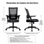 Cadeira de Escritório Cadeira de Escritório Tela Mesh Ajustável para Home Office