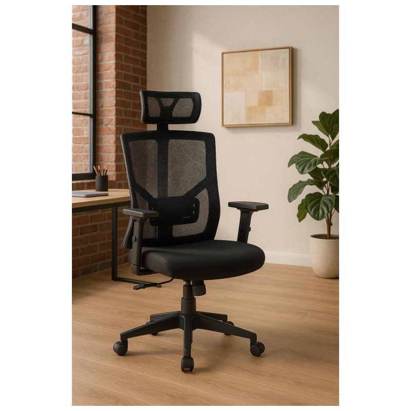 Cadeira Escritório Poltrona Presidente Tela ORION Syncron Giratória - Cor Preto - 32944