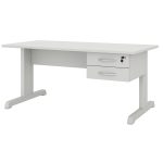 Mesa Escritório 1,50×0,60m c/ Gavetas –  CINZA/CINZA - 53082