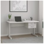 Mesa Escritório 1,20×0,60m c/ Gavetas –  CINZA/CINZA - 53084