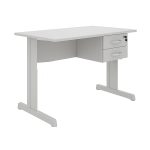 Mesa Escritório 1,20×0,60m c/ Gavetas –  CINZA/CINZA - 53084