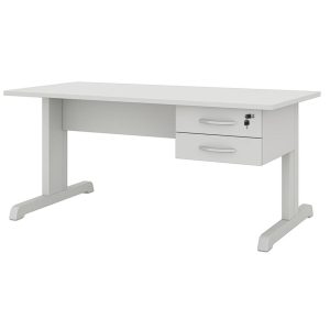Mesa Escritório 1,50×0,60m c/ Gavetas –  CINZA/CINZA - 53082