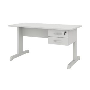 Mesa Escritório 1,20×0,60m c/ Gavetas –  CINZA/CINZA - 53084