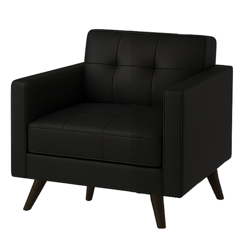15345876347 copia de copia de roma preto 3l Poltrona para Escritório ROMA 01 Lugar - Corino - Cor Preto - 60040