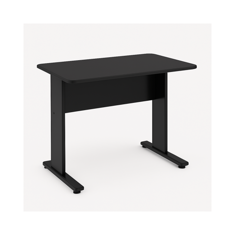 15348272976 mesa angulo frontal fundo branco Mesa Escritório 0,80x0,60m - JOB - PRETO/PRETO - 43088