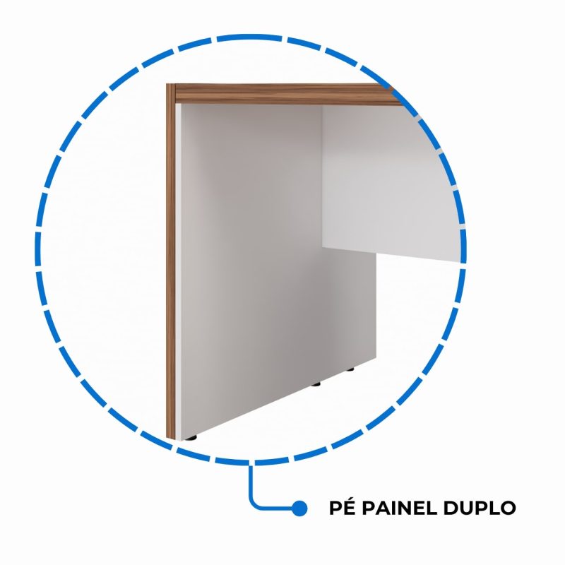 Móveis para Escritório Mesa Escritório PRESIDENTE c/ Armário Pedestal - 1,82x1,80m - NOGAL SEVILHA/BRANCO - 34602
