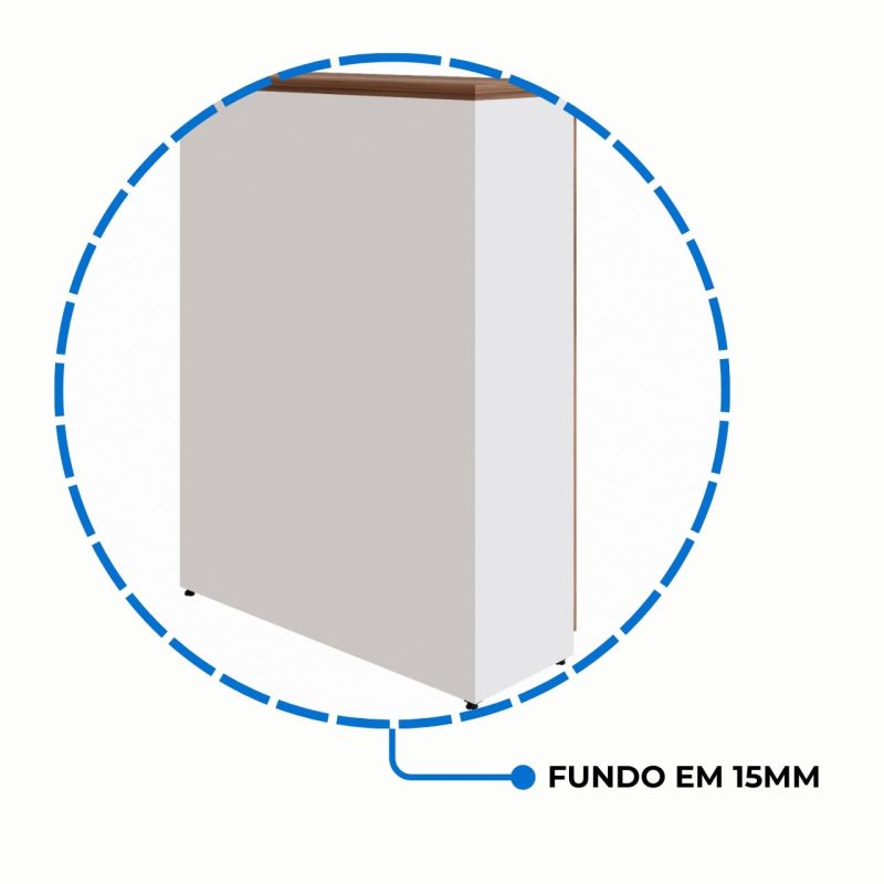 Móveis para Escritório Armário Alto Credenza com Nicho - 1,61x1,20x0,45m - NOGAL SEVILHA/BRANCO- 34415