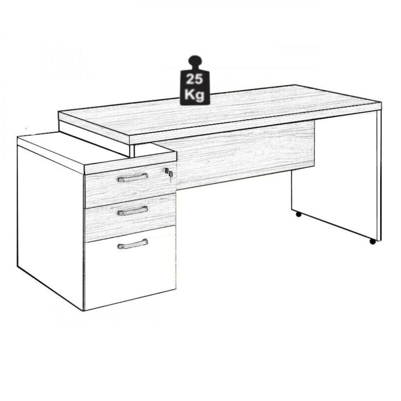 Móveis para Escritório Mesa PEDESTAL RETA (03 Gav.) - 1,92X0,70m - WORKSTART - NOGAL SEVILHA/BRANCO- 34405 Móveis para Escritório Mesa PEDESTAL RETA (03 Gav.) - 1,92X0,70m - WORKSTART - NOGAL SEVILHA/BRANCO- 34405
