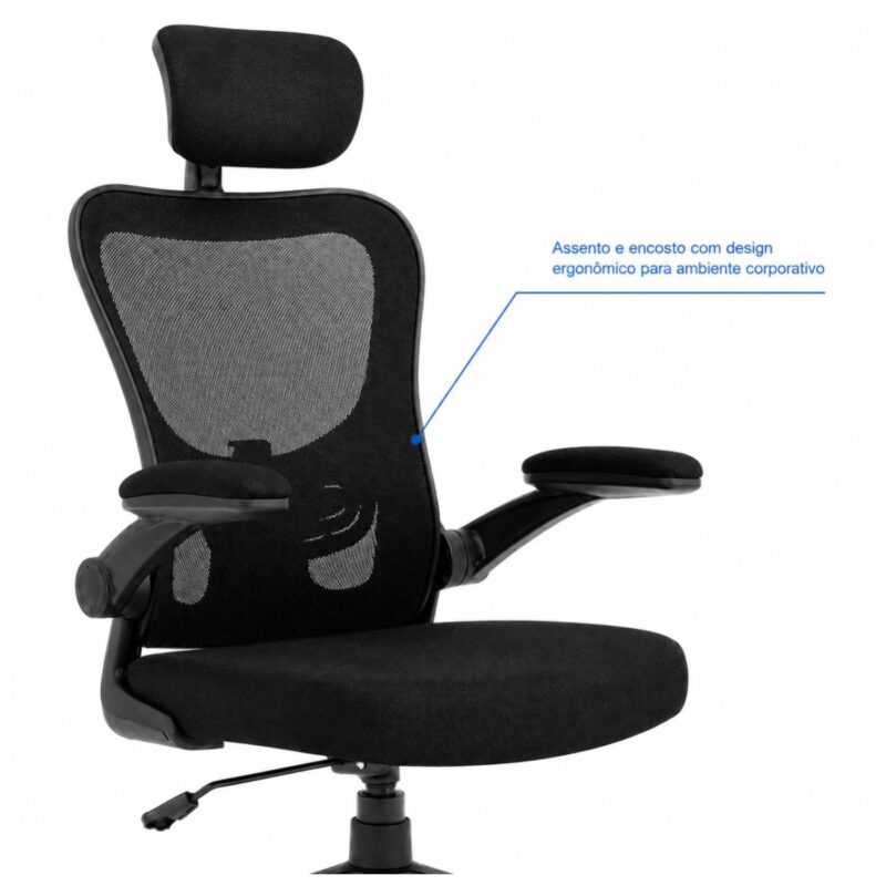 Cadeira de Escritório Cadeira para Home Office Ergonômica Tela Mesh Presidente
