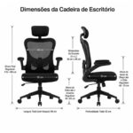 Cadeira de Escritório Cadeira para Home Office Ergonômica Tela Mesh Presidente