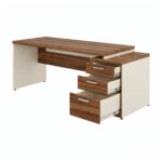 Móveis para Escritório Mesa para Escritório com Gaveteiro 3 Gavetas - 1,92x0,70m – Escrivaninha Home Office Amadeirada - Sevilha / Champainhe - 34405