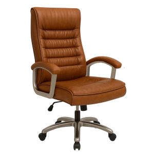 Cadeira Escritório Poltrona Presidente LUXO c/ mola Ensacada – COR CARAMELO - 30059