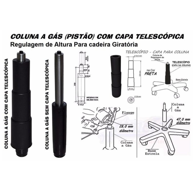 Cadeira Escritório Cadeira Executiva LISA Giratória Sem Braços - Corino Preto - 31000