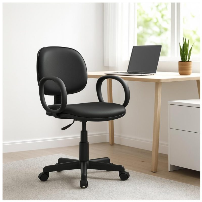 Cadeira Escritório Cadeira Executiva LISA Giratória com Braço Corsa - Corino Preto - 31001