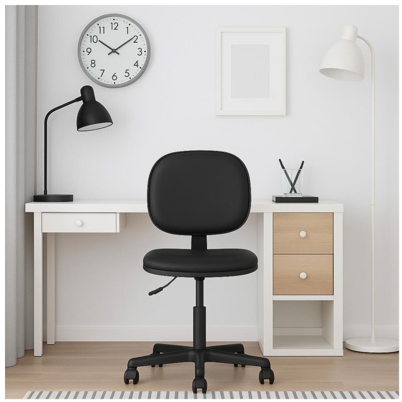 Cadeira Escritório Cadeira Executiva LISA Giratória Sem Braços - Corino Preto - 31000