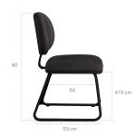 Cadeira Executiva Costurada Base Trapézio - Corino Preto - 31031
