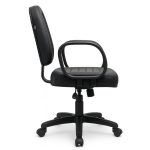Cadeira Escritório Cadeira Diretor Costurada Giratória - Corino Preto - 30210