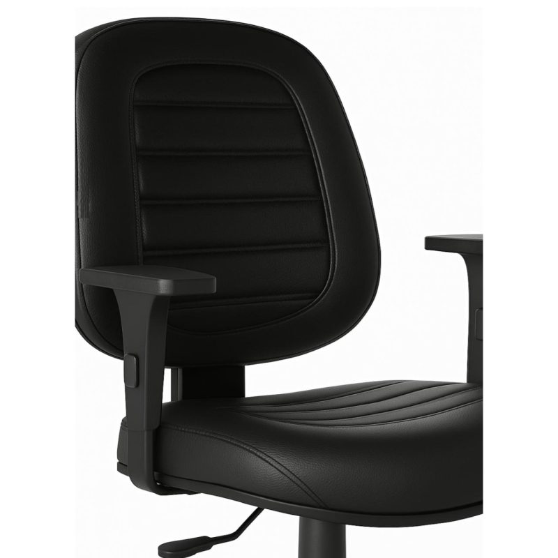 Cadeira Escritório Cadeira Giratória Diretorzinha com Braços Reguláveis - Corino Preto - 32988