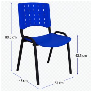 Cadeira Plástica REALPLAST 04 Pés - AZUL - (Polipropileno) - 31205