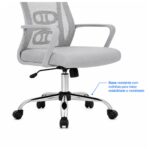 Cadeira de Escritório Cadeira de Escritório Giratória Presidente Ergonômica com Tela Mesh — Cinza
