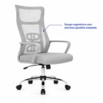 Cadeira de Escritório Cadeira de Escritório Giratória Presidente Ergonômica com Tela Mesh — Cinza
