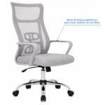 Cadeira de Escritório Cadeira de Escritório Giratória Presidente Ergonômica com Tela Mesh — Cinza
