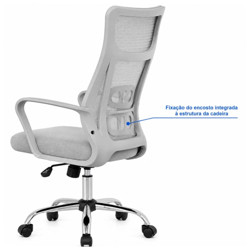 Cadeira de Escritório Cadeira de Escritório Giratória Presidente Ergonômica com Tela Mesh — Cinza