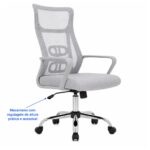 Cadeira de Escritório Cadeira de Escritório Giratória Presidente Ergonômica com Tela Mesh — Cinza