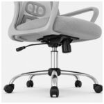 Cadeira de Escritório Cadeira de Escritório Giratória Presidente Ergonômica com Tela Mesh — Cinza