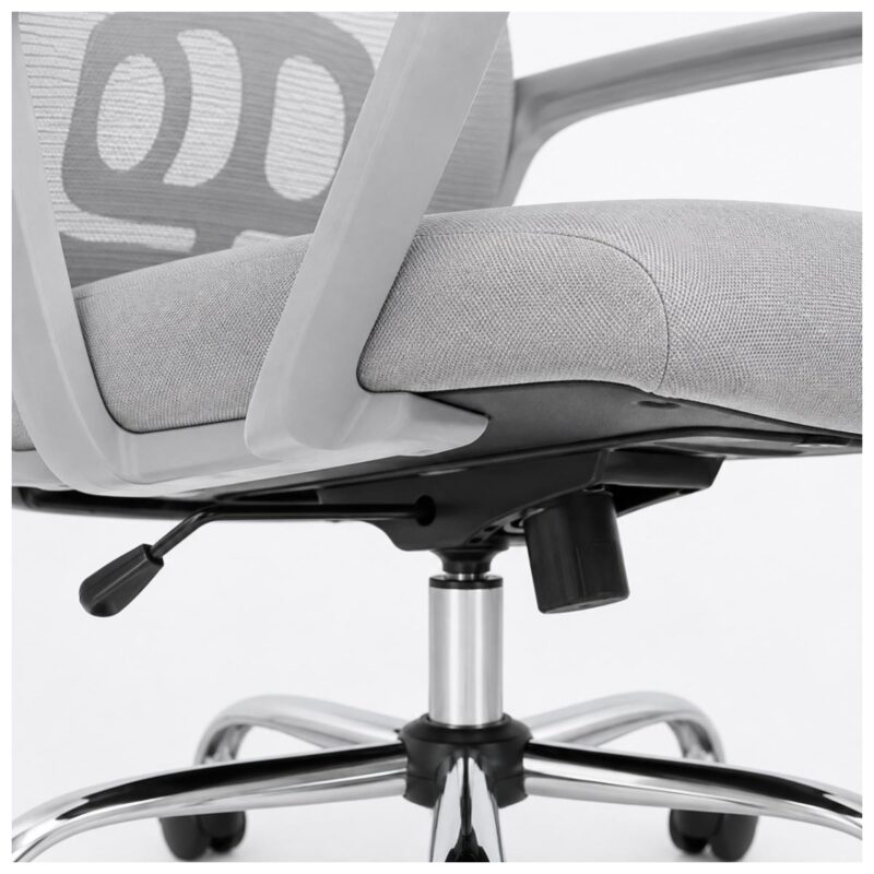 Cadeira de Escritório Cadeira de Escritório Giratória Presidente Ergonômica com Tela Mesh — Cinza