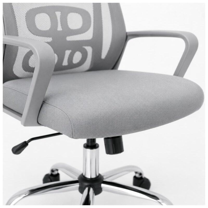 Cadeira de Escritório Cadeira de Escritório Giratória Presidente Ergonômica com Tela Mesh — Cinza