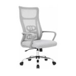 Cadeira de Escritório Cadeira de Escritório Giratória Presidente Ergonômica com Tela Mesh — Cinza