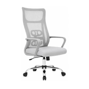 Cadeira de Escritório Cadeira de Escritório Giratória Presidente Ergonômica com Tela Mesh — Cinza