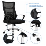 Cadeira de Escritório Cadeira Presidente em Tela Mesh com Sistema Ergonômico Avançado