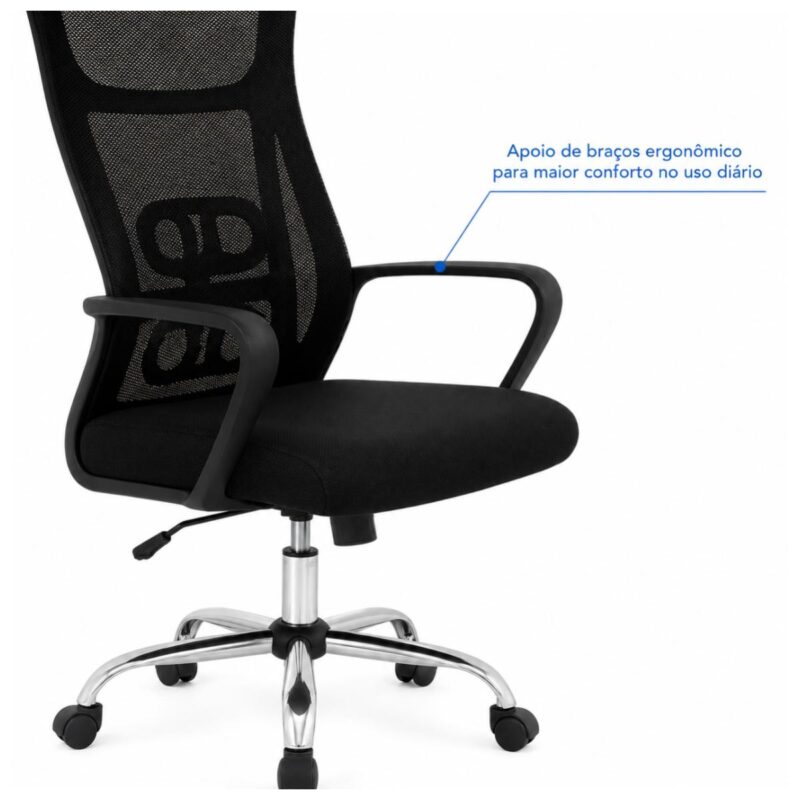 Cadeira de Escritório Cadeira Presidente em Tela Mesh com Sistema Ergonômico Avançado