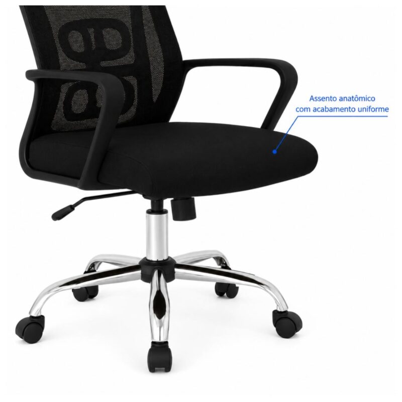 Cadeira de Escritório Cadeira Presidente em Tela Mesh com Sistema Ergonômico Avançado