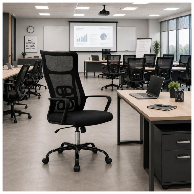 Cadeira de Escritório Cadeira Presidente em Tela Mesh com Sistema Ergonômico Avançado
