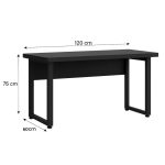 Móveis para Escritório Mesa Escritório PÉ QUADRO - 1,20x0,60m - S/ Gavetas - PRETO / PRETO - 26001