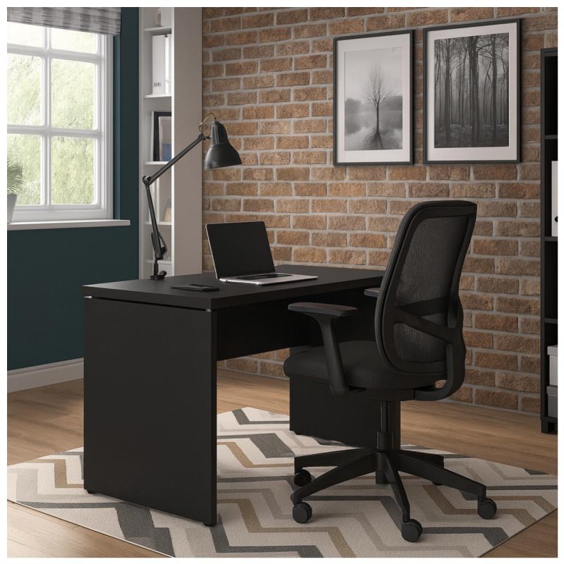 Móveis para Escritório Mesa Escritório 1,50x0,60m - S/ Gavetas - PRETO/PRETO - 26006