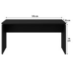 Móveis para Escritório Mesa em L PÉ PAINEL (Mesa 1,70m + Mesa Auxiliar) - S/ Gavetas - PRETO / PRETO - 26013